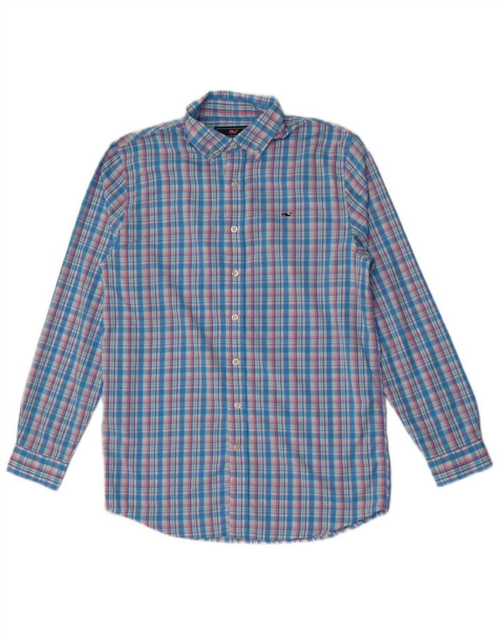 Рубашка Vineyard Vines для мальчика 15–16 лет, XL, синяя клетка, нейлон