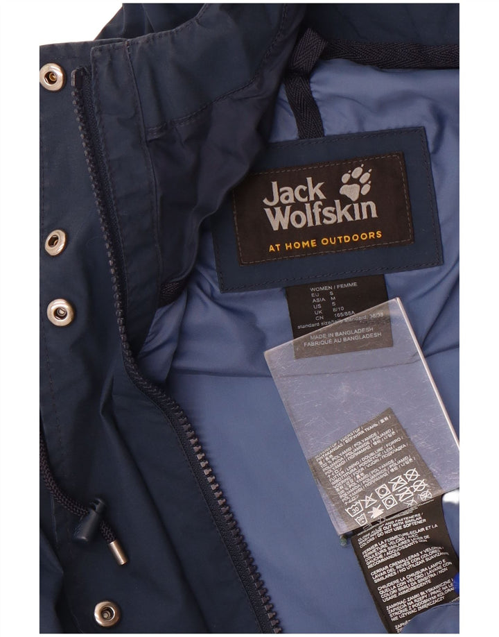 Женская ветровка с капюшоном Jack Wolfskin, Великобритания, 8/10, маленькая, темно-синяя