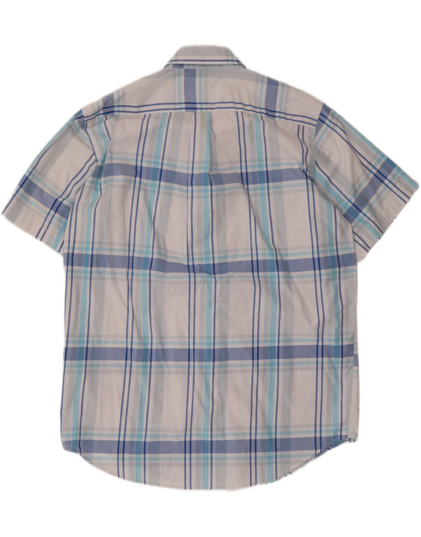 MURPHY & NYE Mens Short Sleeve Shirt 2XL Blue Plaid Cotton