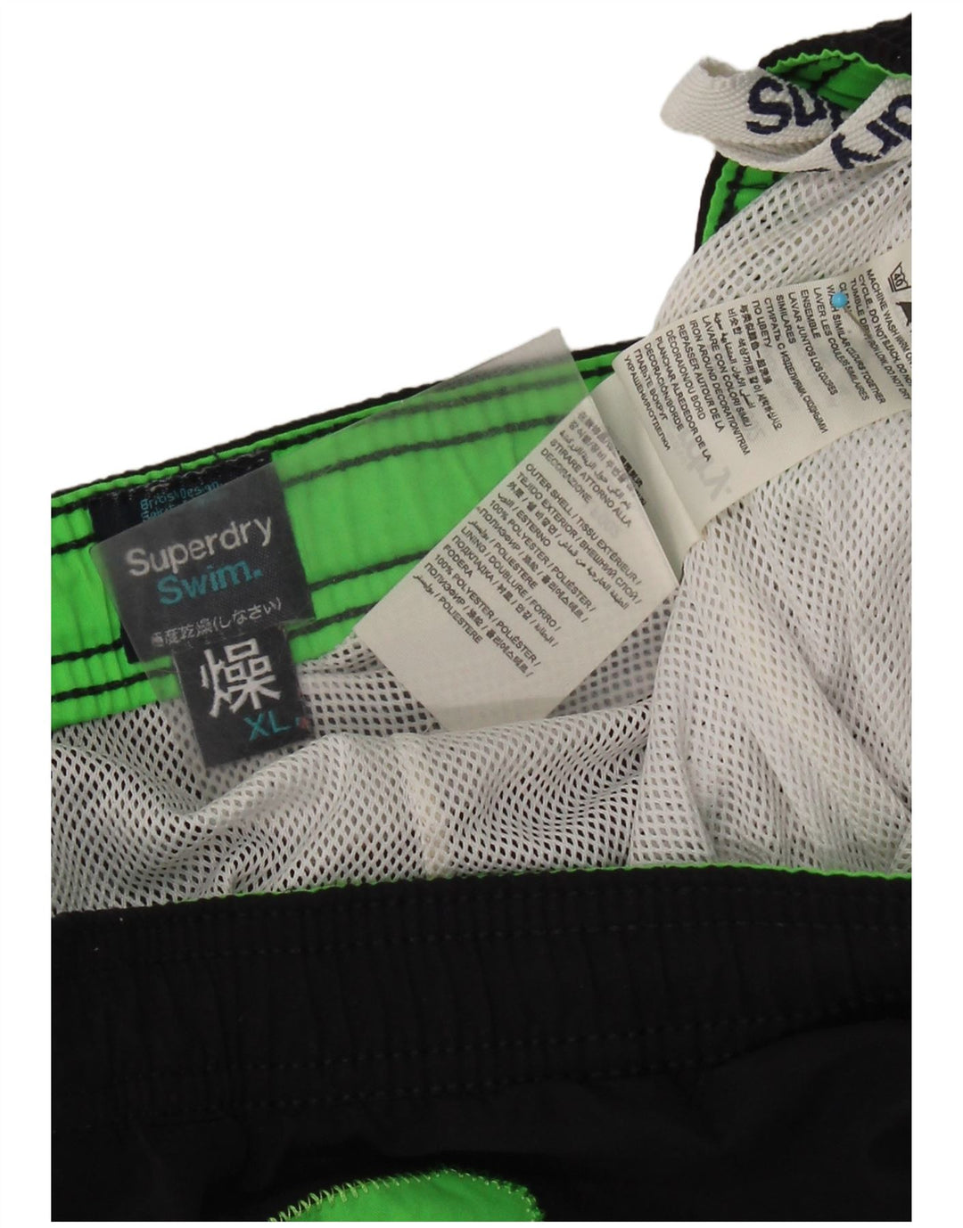 Мужские шорты для плавания Superdry с рисунком XL, черный полиэстер