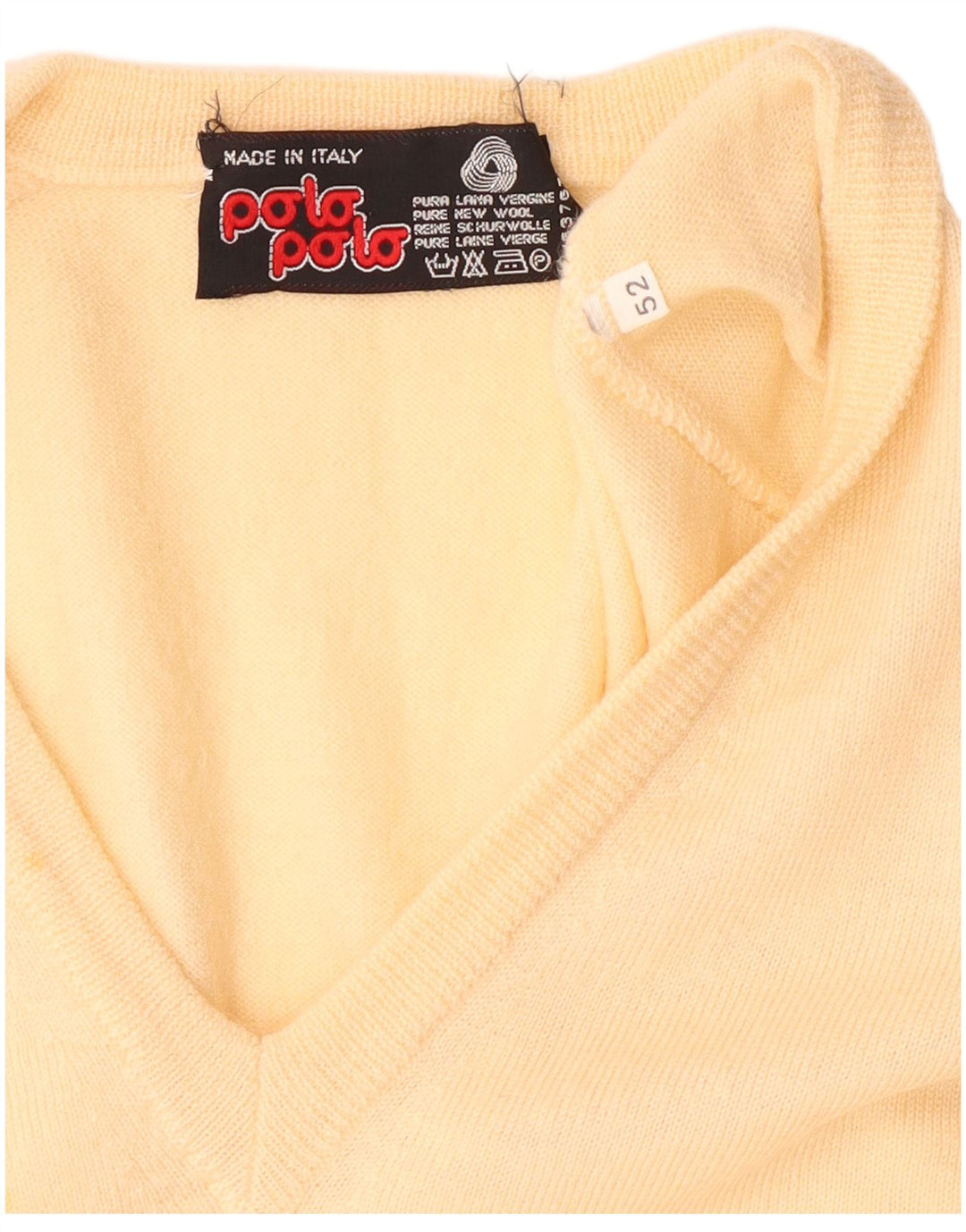 Мужская майка POLO с V-образным вырезом IT 52, большая желтая шерсть из натуральной шерсти