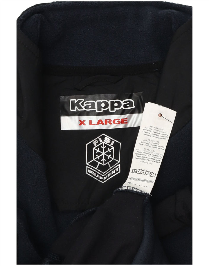 Мужская флисовая куртка Kappa UK 42 XL, темно-синяя, полиэстер с цветными блоками