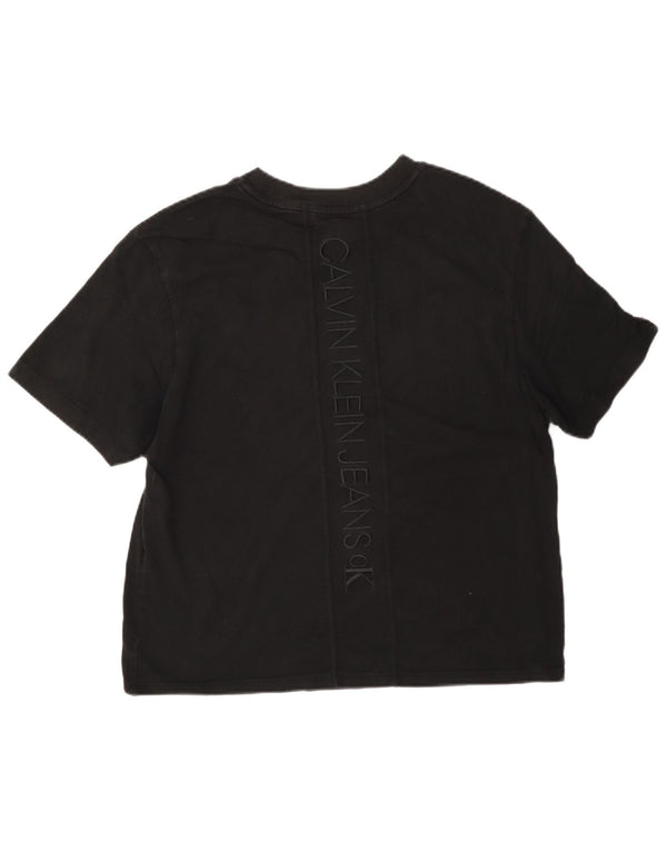 Женская укороченная футболка с рисунком Calvin Klein Jeans Top UK 14, средний черный