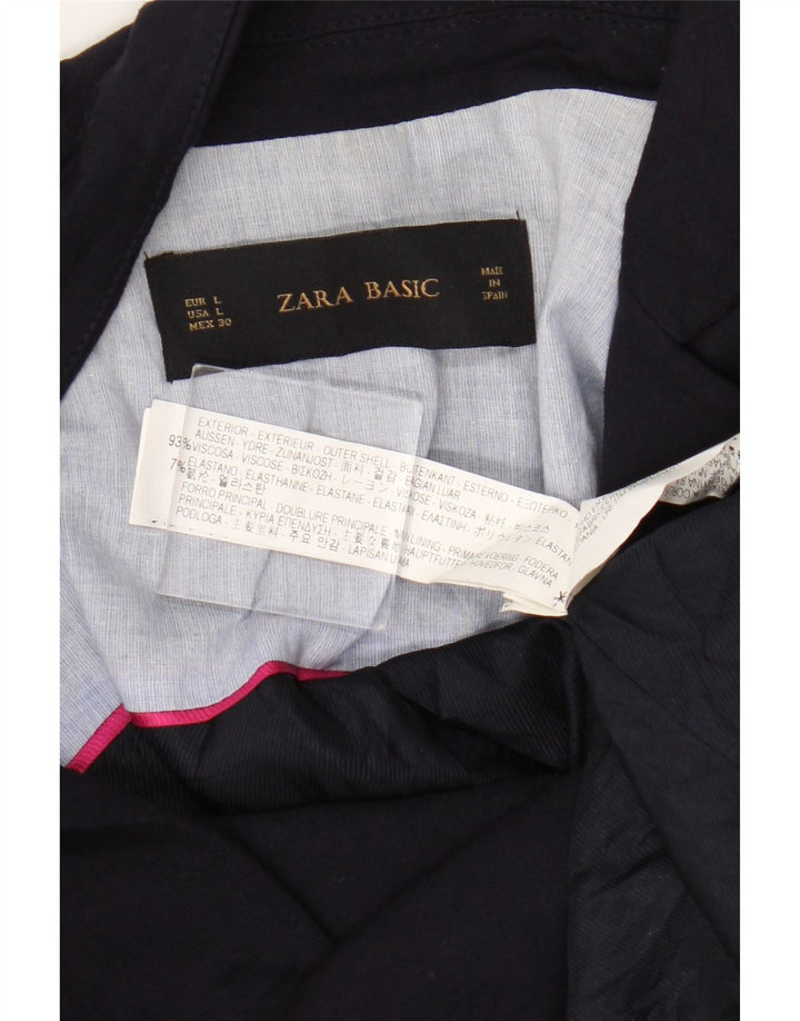 Женский пиджак Zara на 1 пуговице UK 14, большой темно-синий из вискозы