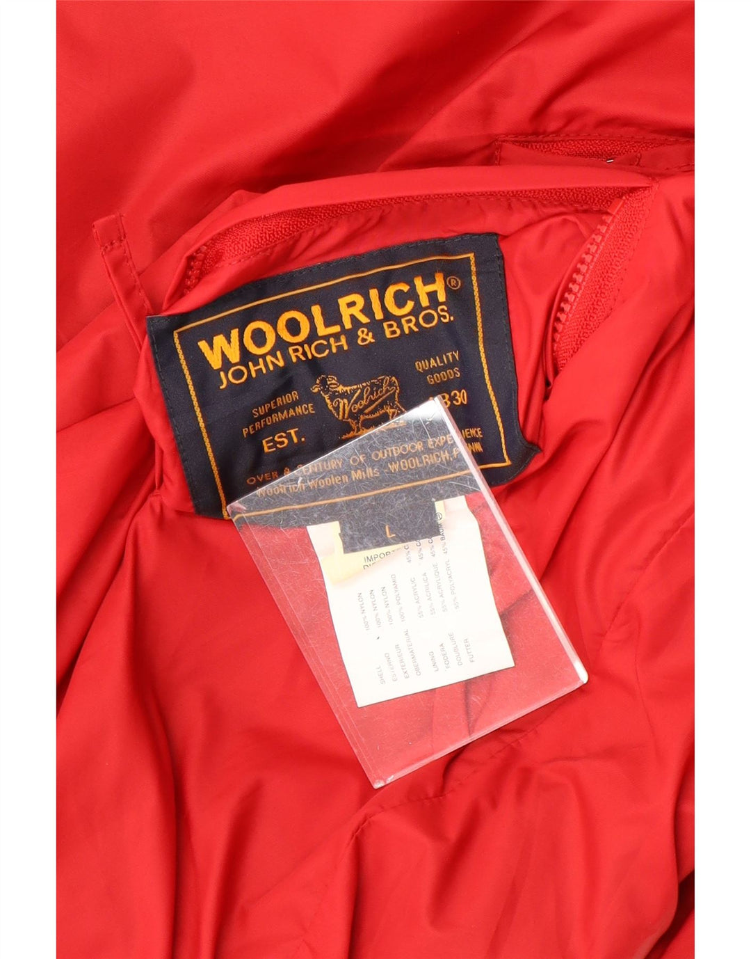 Мужская двусторонняя куртка-бомбер WOOLRICH UK 40, большой красный нейлон