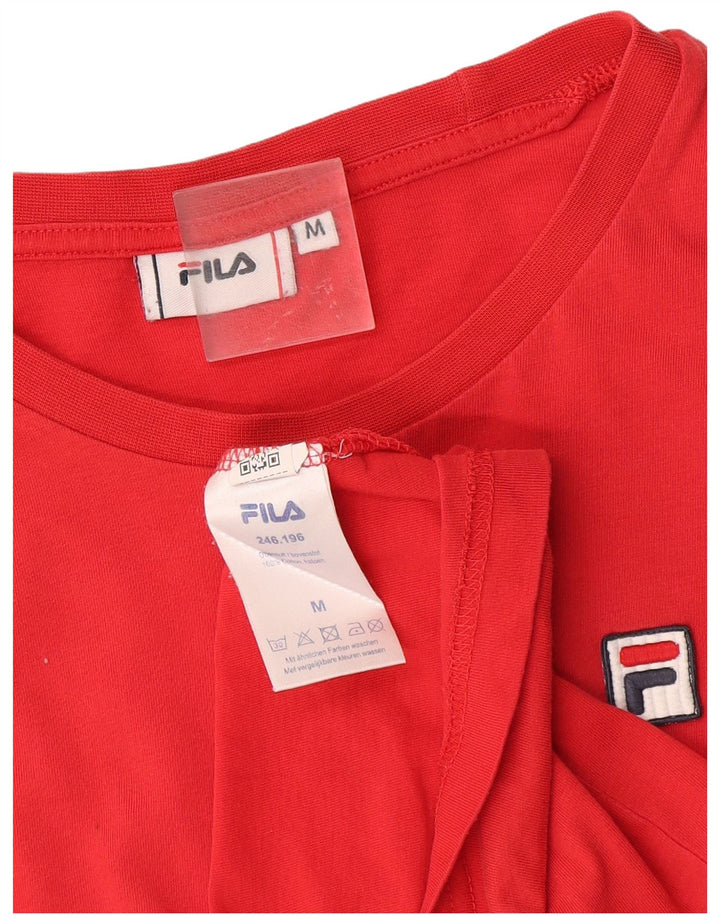 Женская футболка Fila Top UK 14, средний красный хлопок, красный
