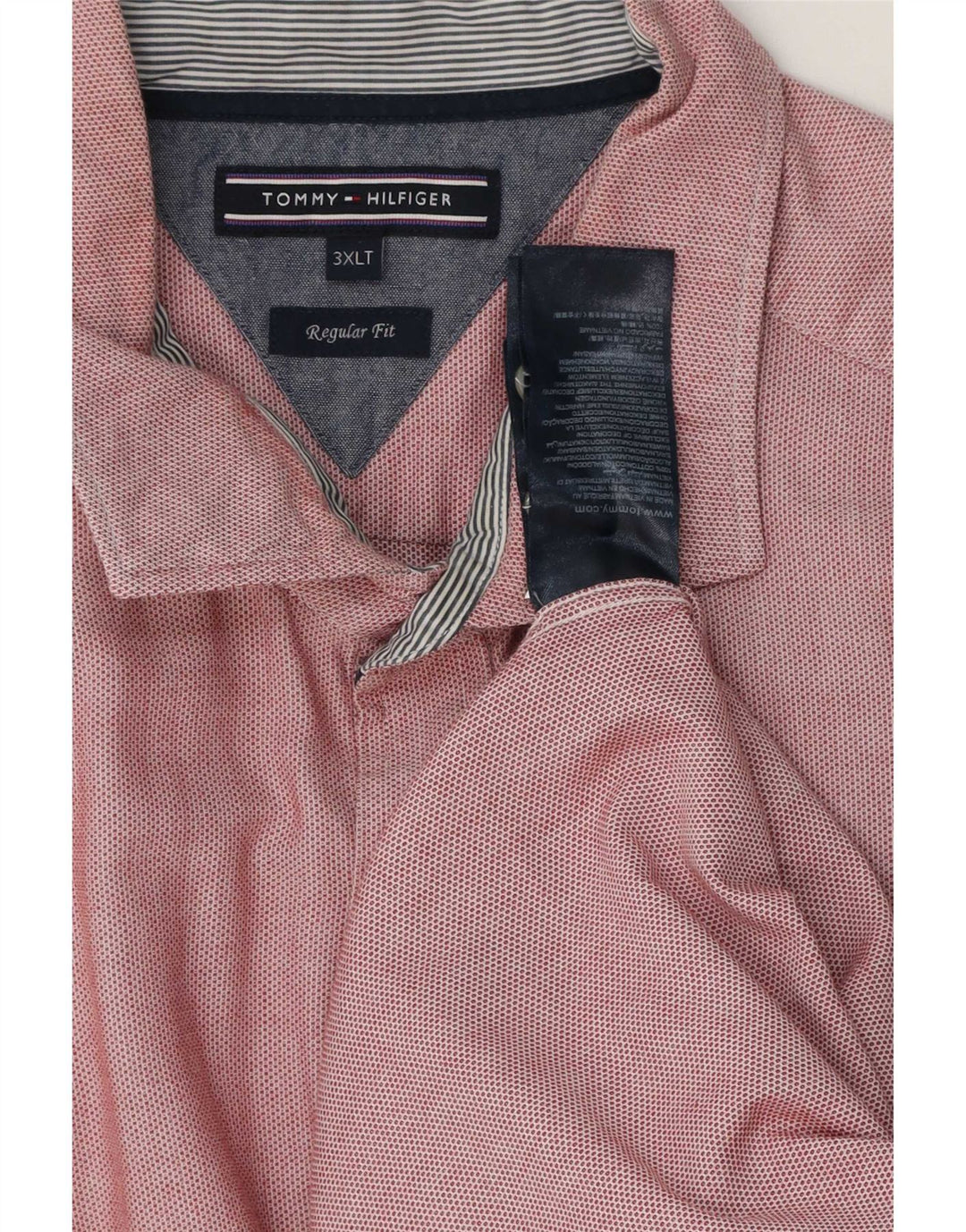 Мужская рубашка стандартного кроя Tommy Hilfiger, красная, хлопковая, 3XL