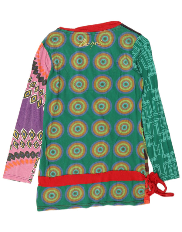 Женский топ Desigual с длинным рукавом и рисунком, Великобритания, 14 больших разноцветных геометрических узоров