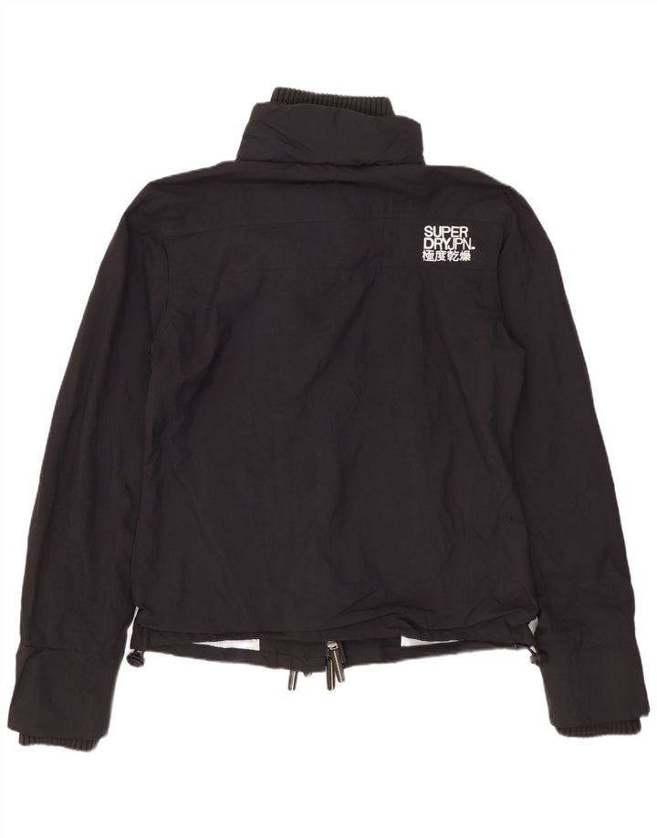 Superdry Womens Rain Jacket UK 16 Large Black Nylon