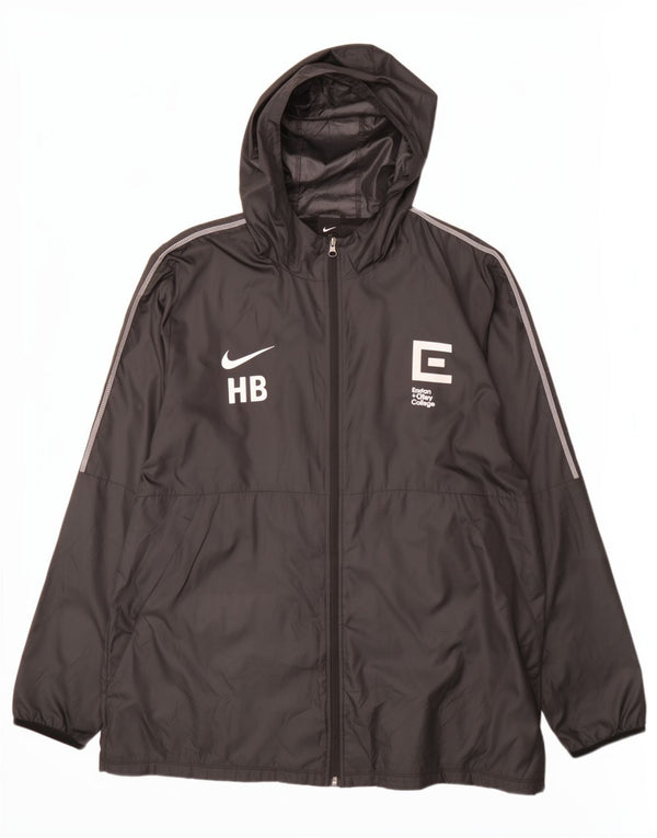Мужская дождевик с капюшоном и графикой Nike UK 42 XL, черный полиэстер