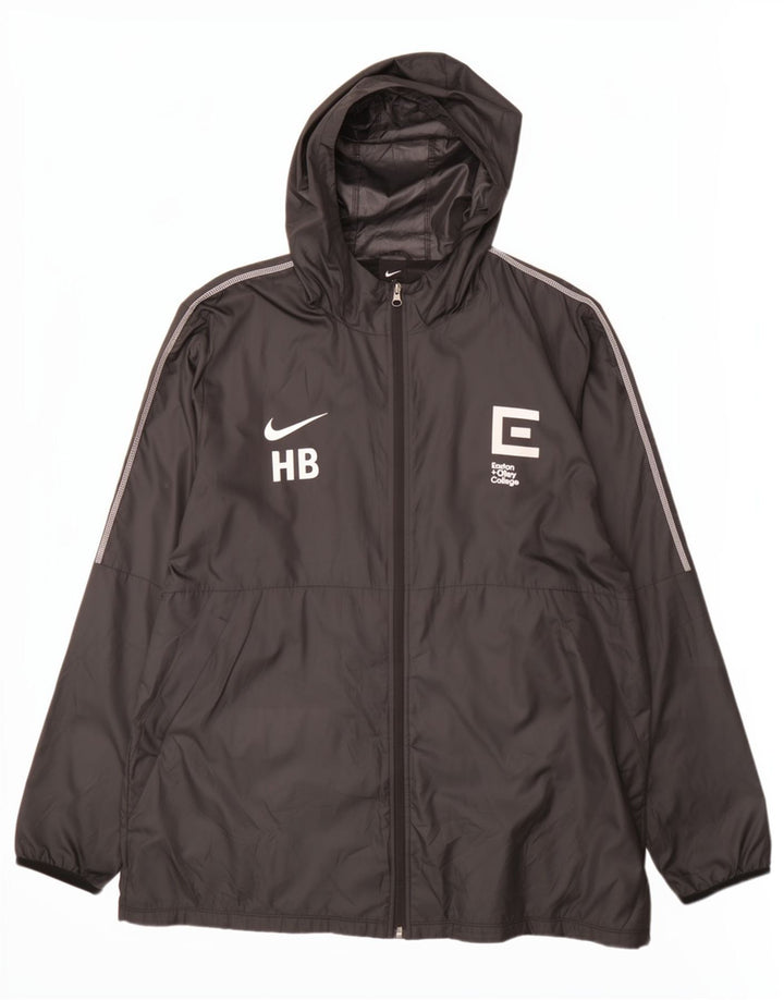 Мужская дождевик с капюшоном и графикой Nike UK 42 XL, черный полиэстер