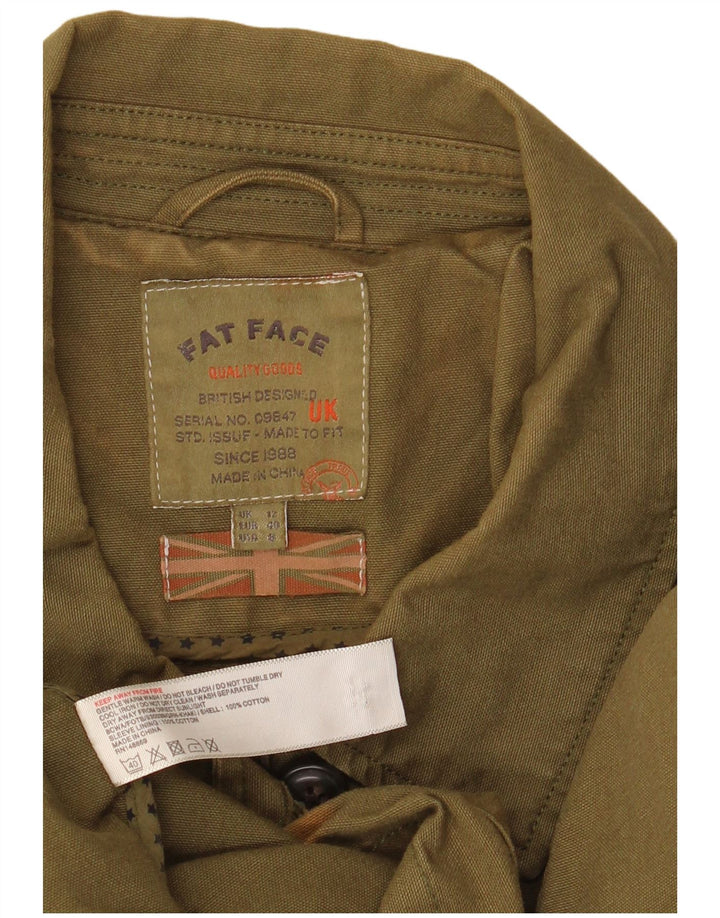 Женская куртка в стиле милитари Fat Face UK 12, хлопок среднего цвета хаки