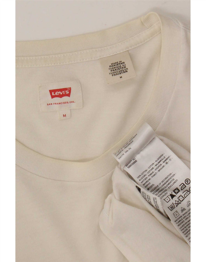 Мужская футболка Levi's из хлопка среднего размера белого цвета