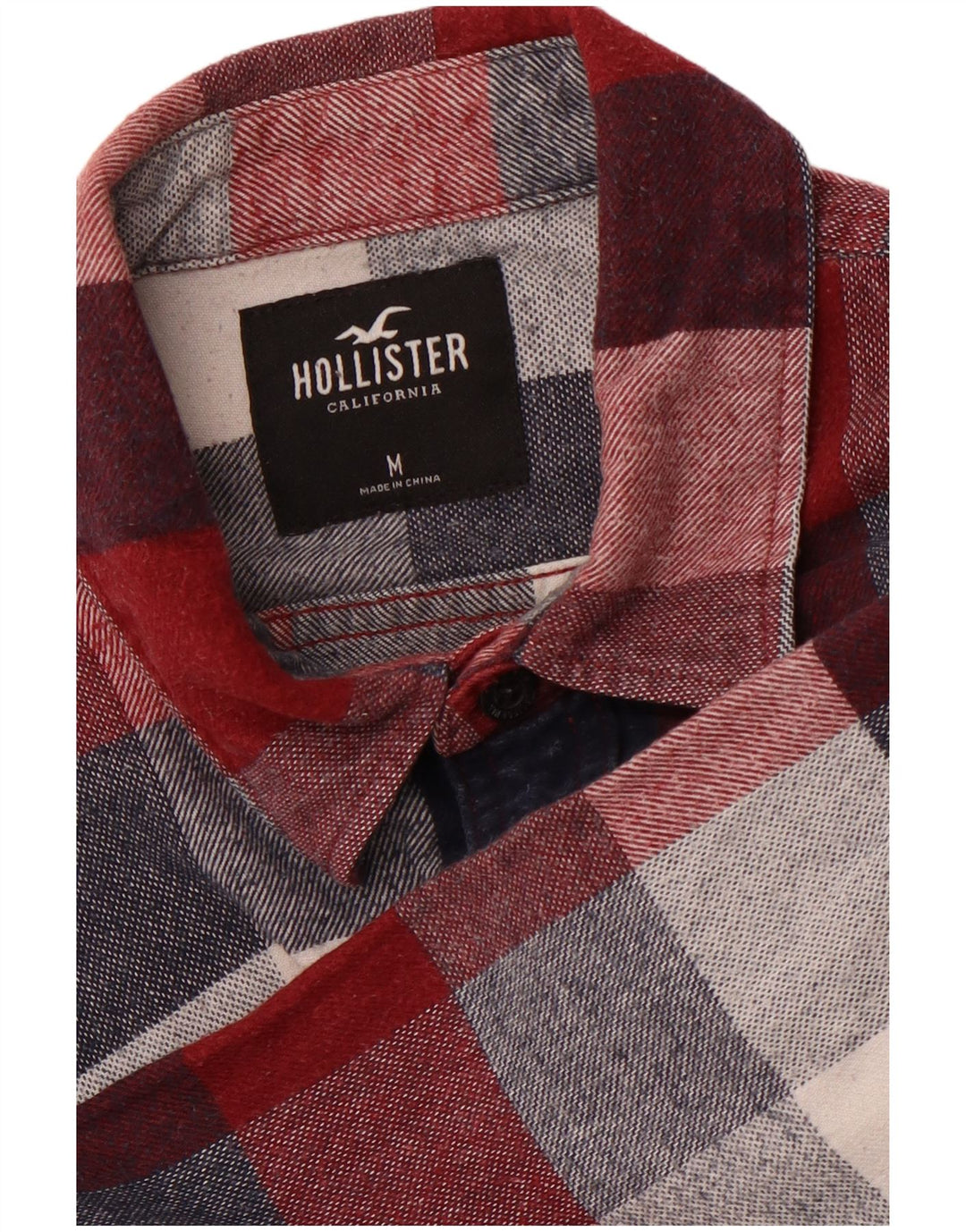 Мужская фланелевая рубашка HOLLISTER среднего цвета в бордовую клетку