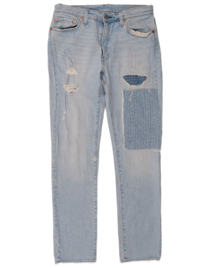 Женские узкие джинсы Levi's 511 W33 L32 Синие в стиле пэчворк, хлопок