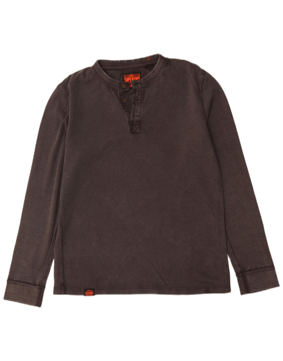 Мужской топ Superdry с длинным рукавом, большой серый хлопок