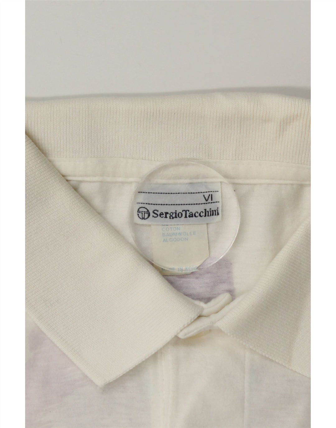 Мужская рубашка-поло с рисунком Sergio Tacchini, большая белая хлопковая ткань тай-дай