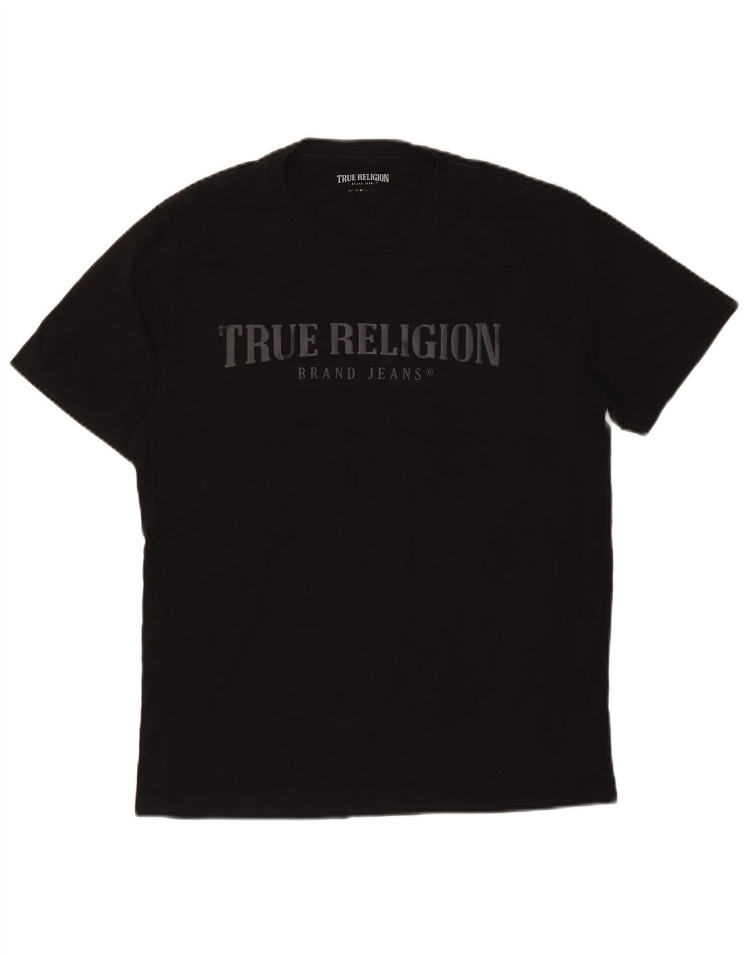 Мужская футболка с рисунком True Religion, топ среднего размера, черный хлопок, хлопок