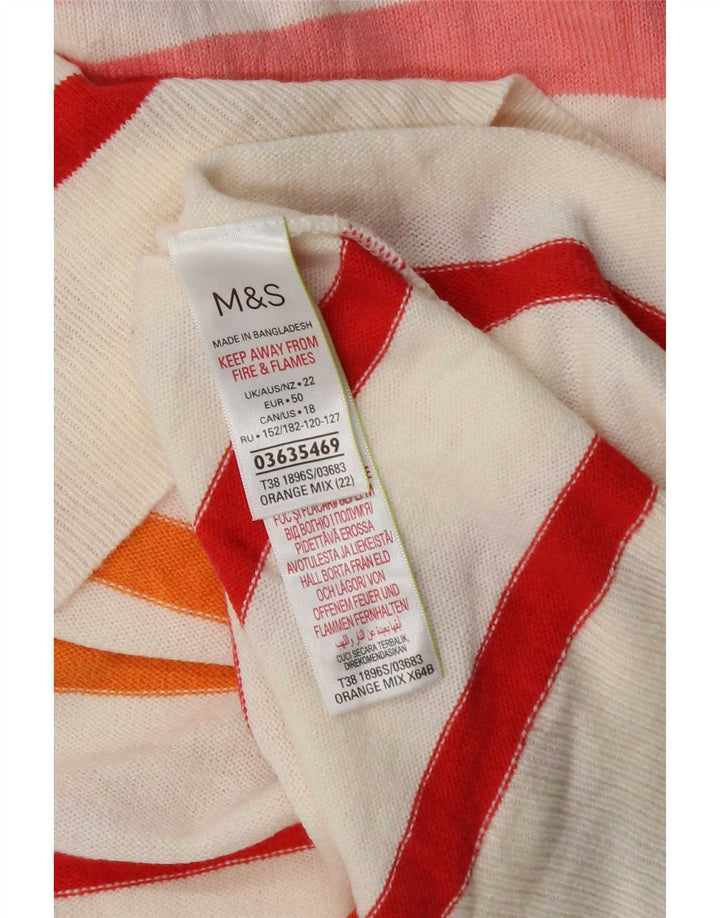 Женский джемпер с круглым вырезом Marks & Spencer UK 22 3XL, разноцветный