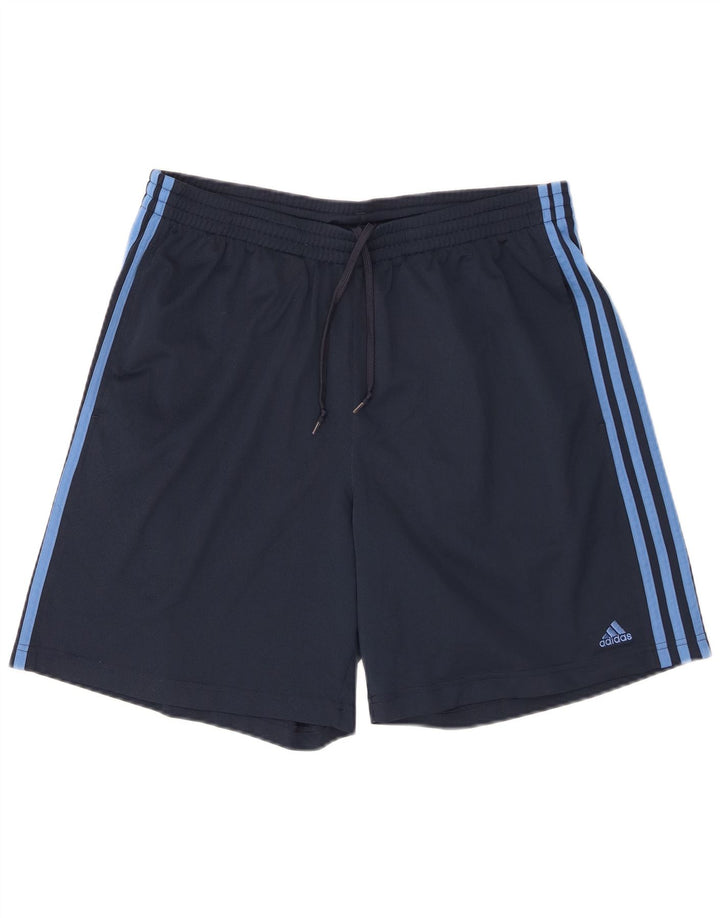 Мужские спортивные шорты Adidas Climalite, большие темно-синие, полиэстер