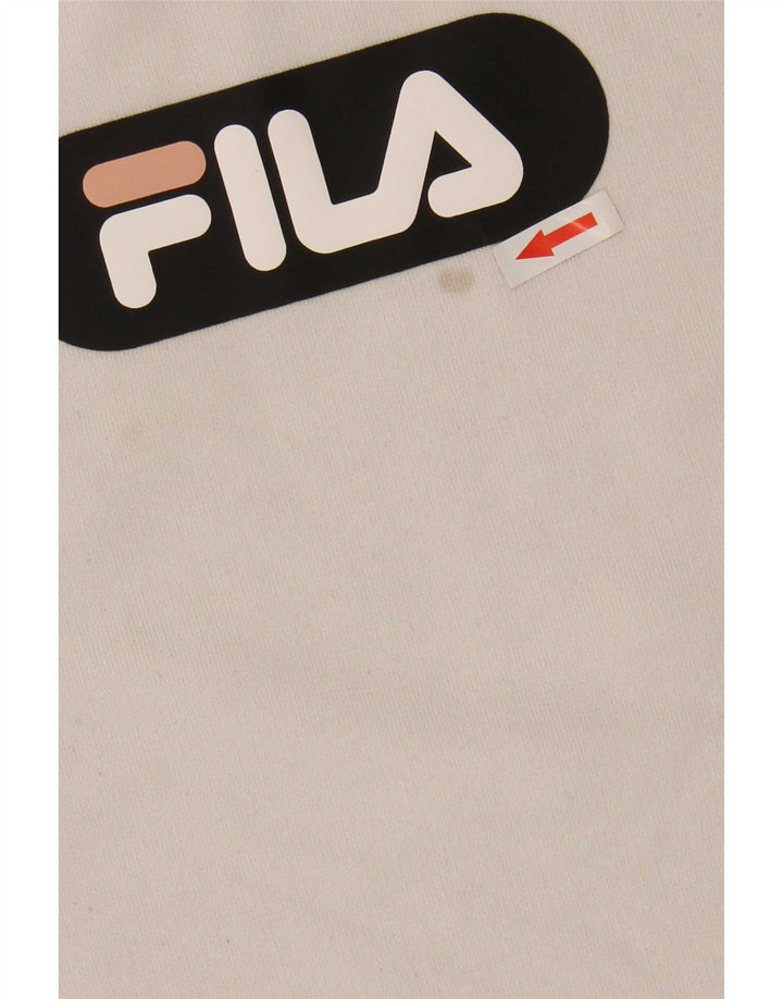 Женский укороченный джемпер оверсайз Fila UK 10, маленький белый с цветными блоками