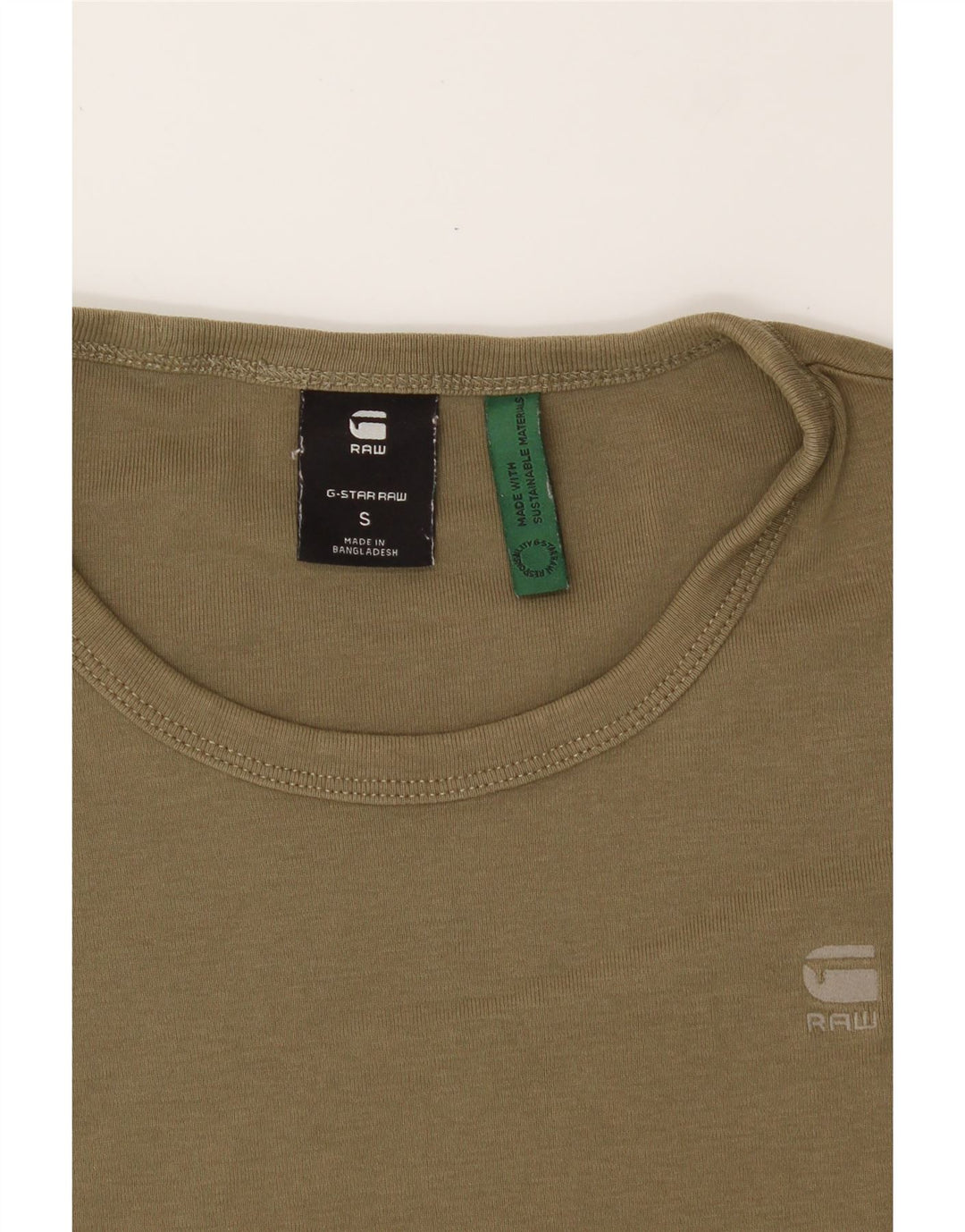 G-STAR Mens T-Shirt Small Khaki Cotton Vintage G-Star and Second-Hand G-Star from Messina Hembry 