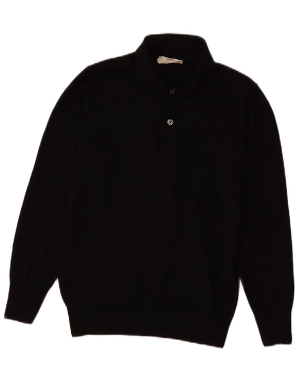 Женский джемпер с воротником поло Zara UK 12, средний черный, шерсть