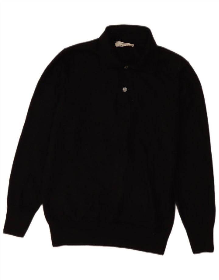 Женский джемпер с воротником поло Zara UK 12, средний черный, шерсть