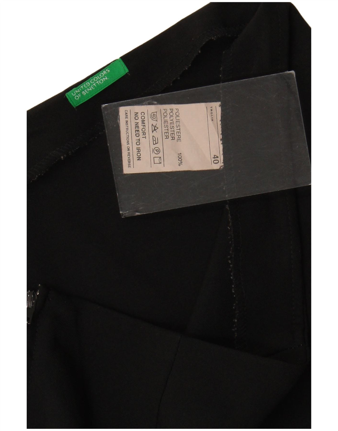 Женская прямая юбка Benetton IT 40 Small W30, черная, полиэстер