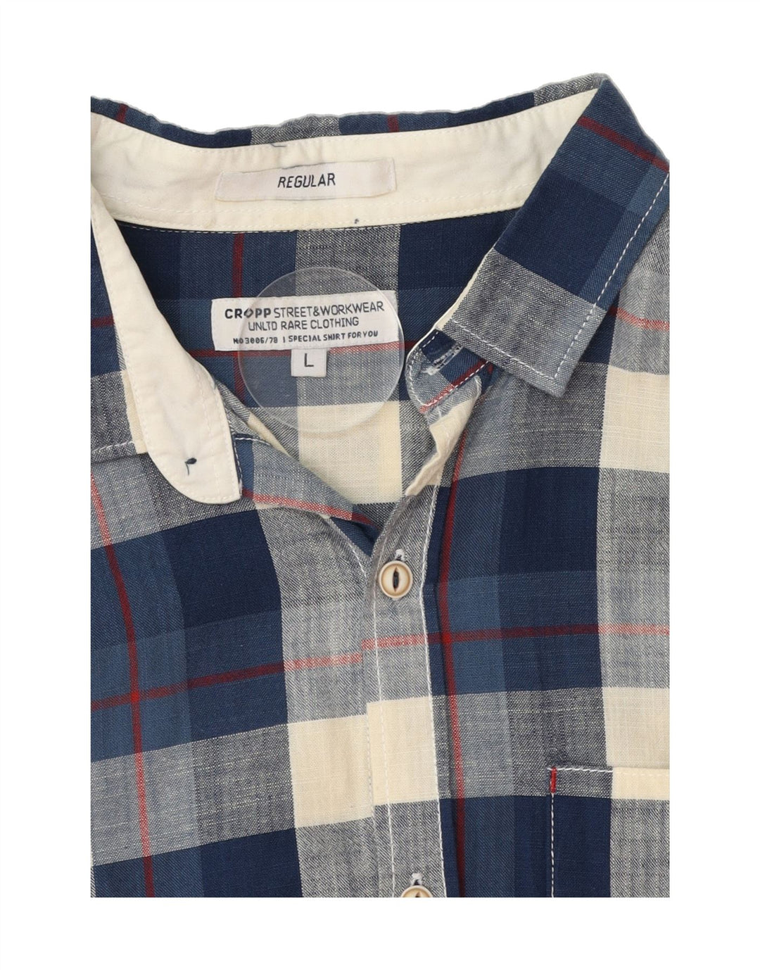 CROPP Mens Shirt Large Blue Check Vintage Cropp and Second-Hand Cropp from Messina Hembry 