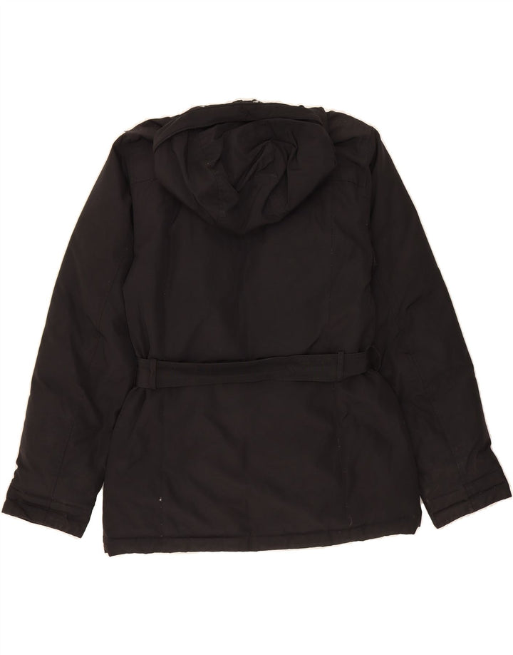 WOOLRICH Womens Hooded Padded Jacket UK 16 Large Black Cotton Vintage Woolrich and Second-Hand Woolrich from Messina Hembry 