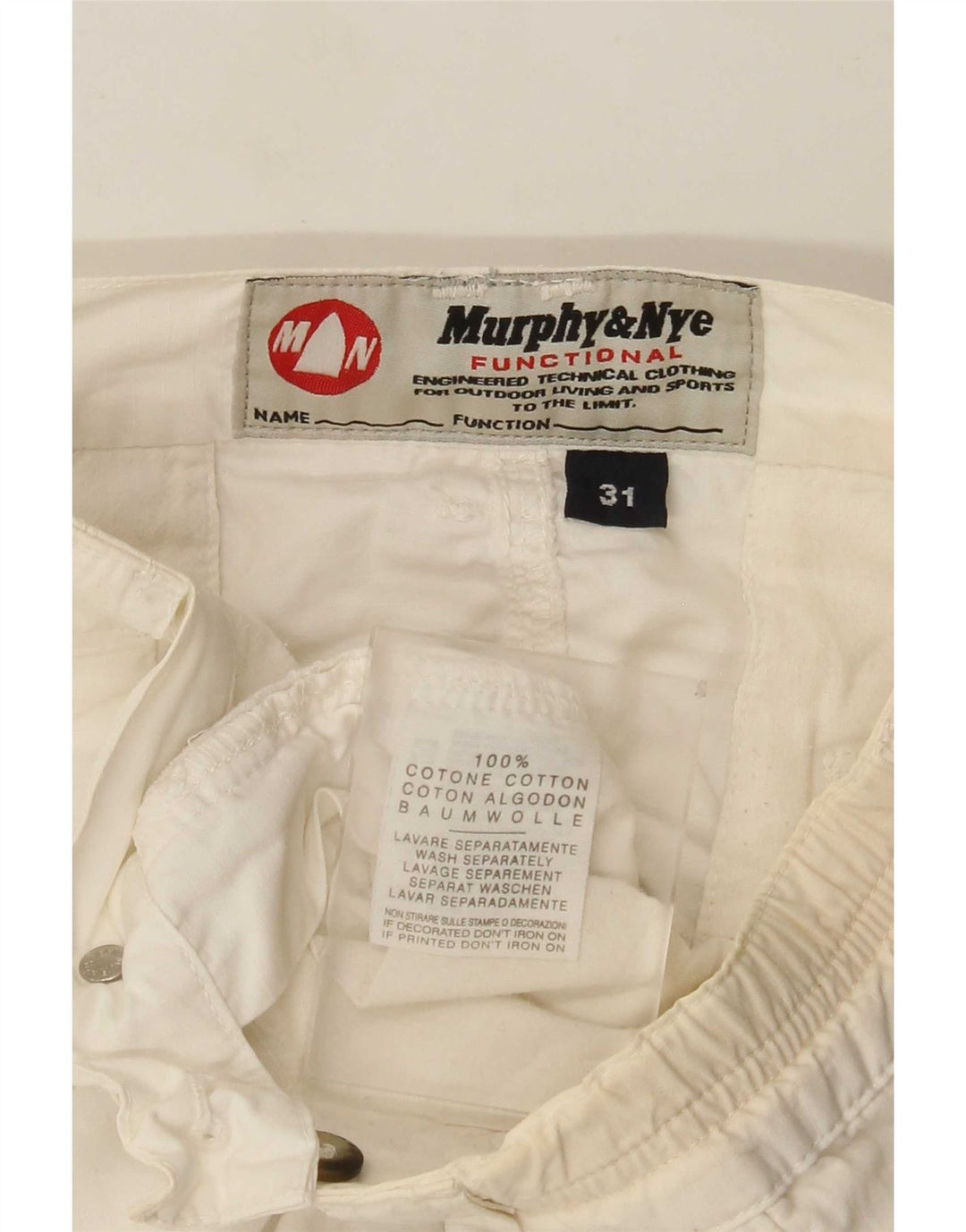 Мужские шорты чинос Murphy & Nye W31, средний белый хлопок, хлопок