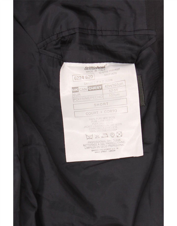 Мужской пиджак с двумя пуговицами Marks & Spencer UK 42 XL, темно-синий, новая шерсть