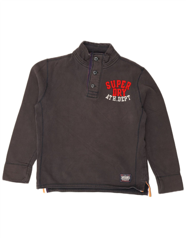 Мужской свитшот с рисунком на пуговицах Superdry, джемпер XL, черный хлопок