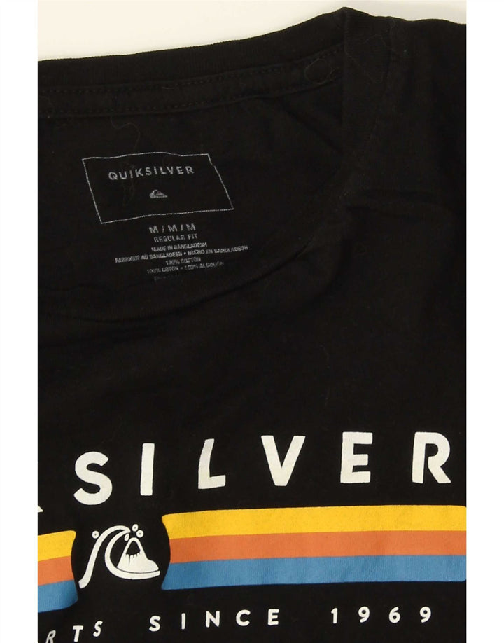 Мужская футболка Quiksilver с рисунком, черный хлопок, средний размер