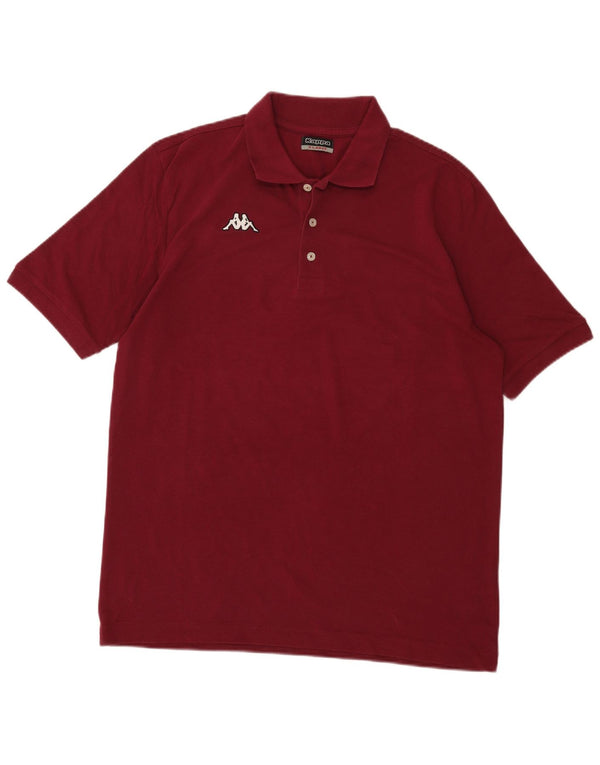 Kappa Mens Polo Shirt XL Burgundy Cotton
