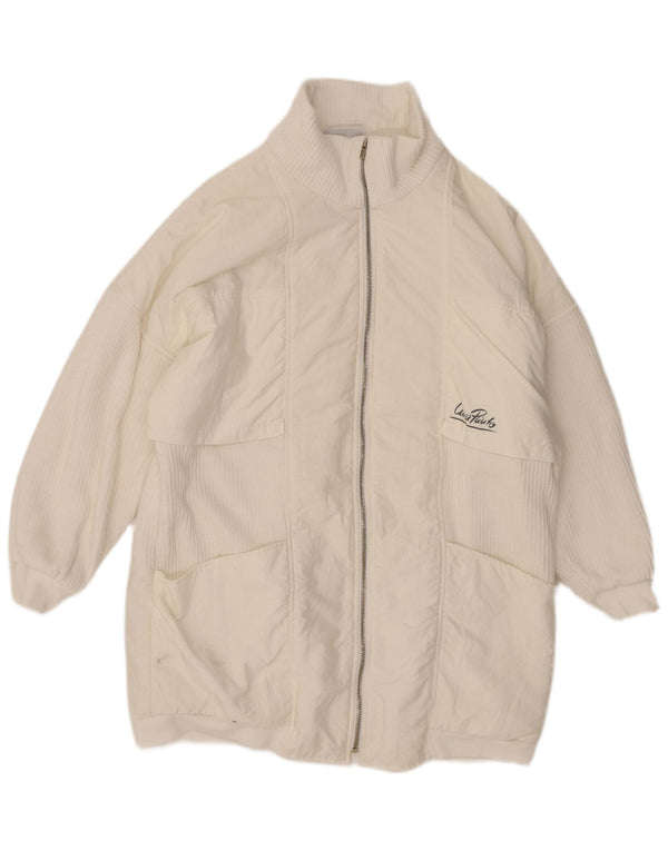 ВИНТАЖНАЯ женская ветровка оверсайз EU 38, средний белый полиамид