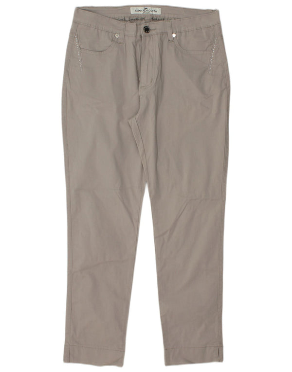 Emanuela Costa Женские узкие повседневные брюки W30 L28 Серые хлопковые