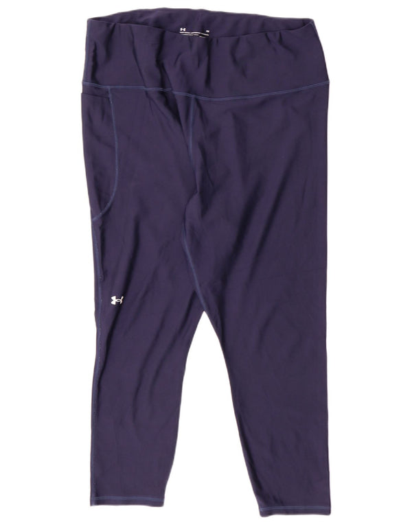 Женские компрессионные леггинсы-капри Under Armour, Великобритания 20, 2XL, темно-синие, спортивные