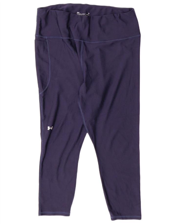 Женские компрессионные леггинсы-капри Under Armour, Великобритания 20, 2XL, темно-синие, спортивные