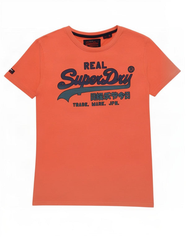 Женская футболка с рисунком Superdry Top UK 14, большой оранжевый хлопок