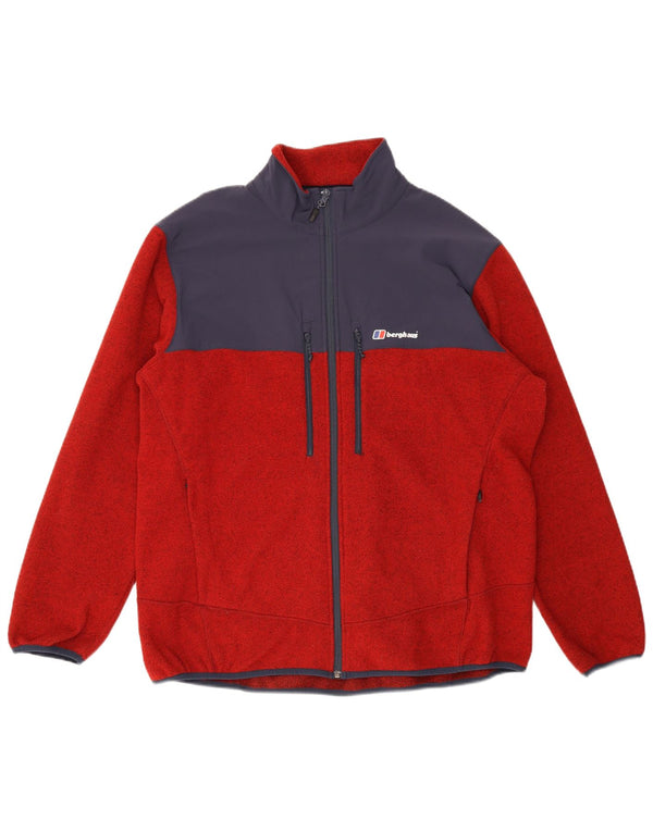 Мужская флисовая куртка Berghaus UK 44 2XL, красный полиэстер с цветными блоками