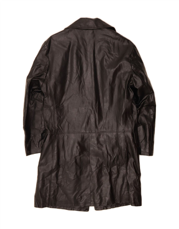 VINTAGE Mens Leather Coat UK 36 Small Black Leather Vintage Vintage and Second-Hand Vintage from Messina Hembry 