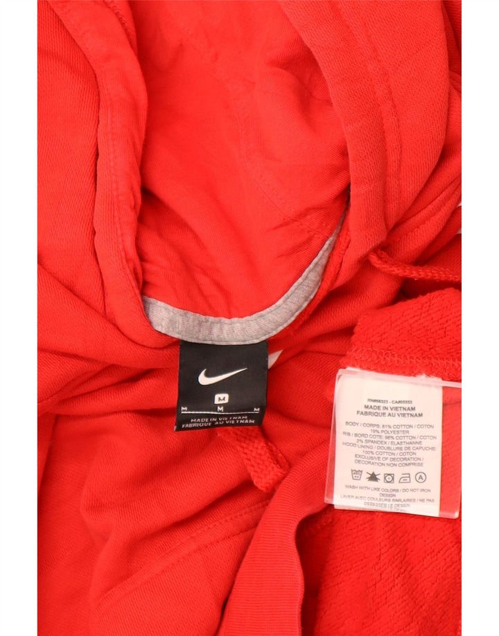 NIKE Mens Graphic Hoodie Jumper Medium Red Cotton