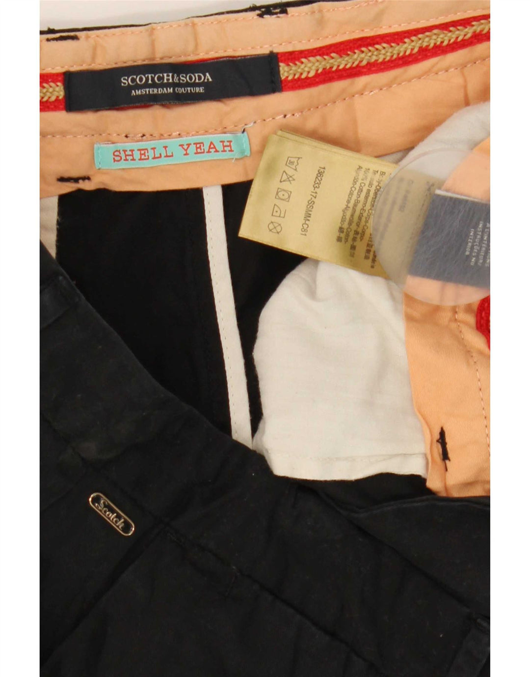 Мужские шорты чинос Scotch & Soda W33, средний черный хлопок