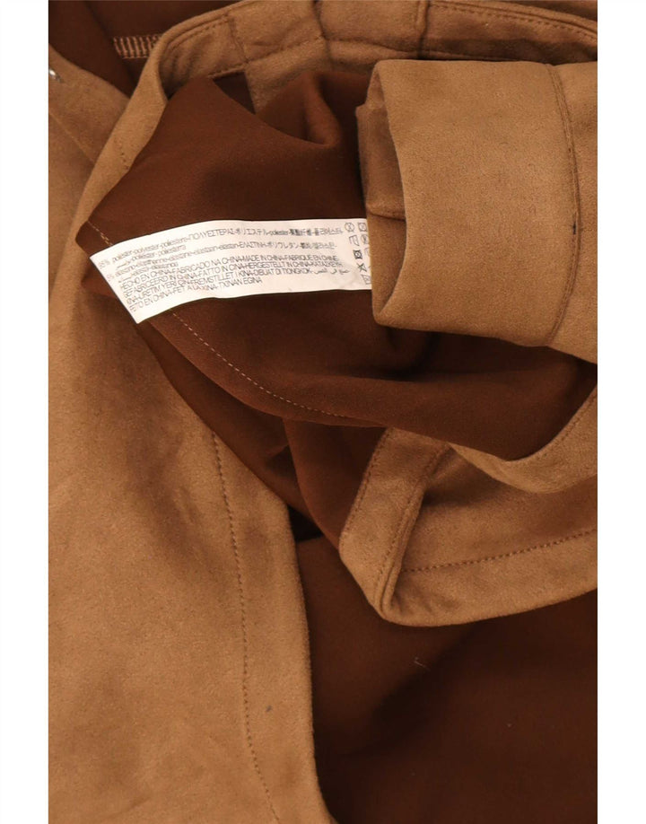 Мужская рубашка лесоруба с капюшоном Zara среднего коричневого цвета из полиэстера