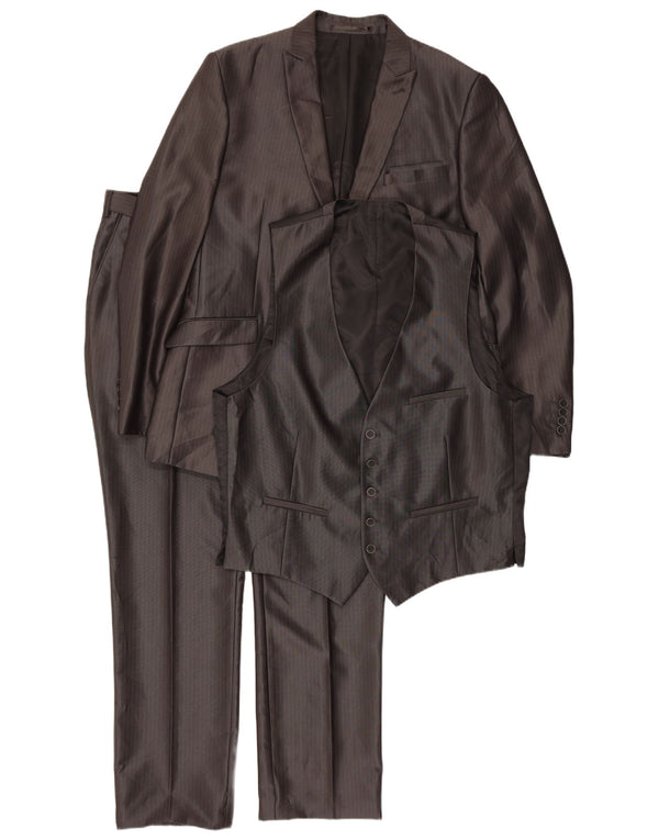 Мужской костюм-тройка Angelo Litrico EU 54 2XL W38 L30, серый классический в тонкую полоску