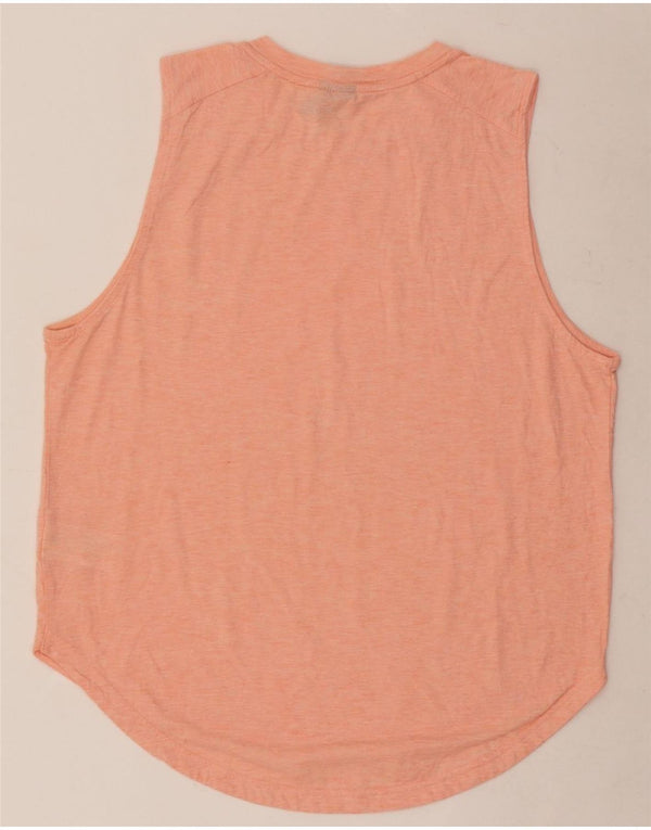Adidas Womens Graphic Vest Top UK 16/18 Large Orange Flecked Cotton