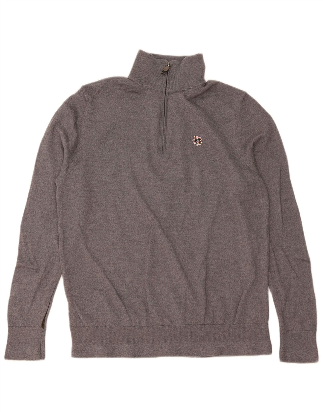 Мужской джемпер с воротником на молнии TED BAKER, размер 6, 2XL, серая шерсть