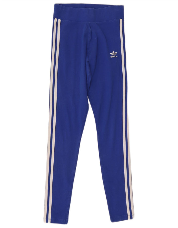 Женские леггинсы Adidas UK 8, маленькие синие, хлопок